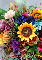 Jesienna Medium, bogata kompozycja / wiązanka nagrobna, wym.65x68cm  