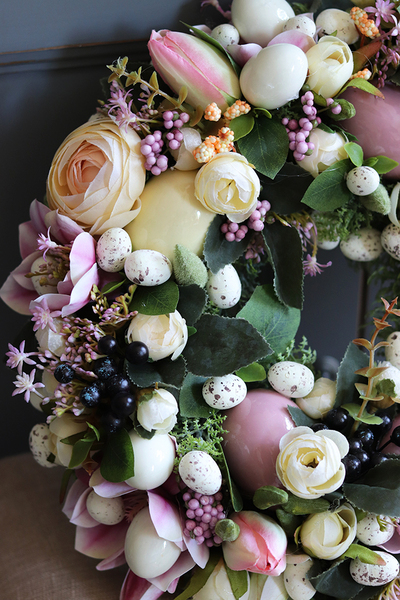 Jemina, wianek na drzwi / stroik na stół z jajkami wielkanocnymi, śr.30cm