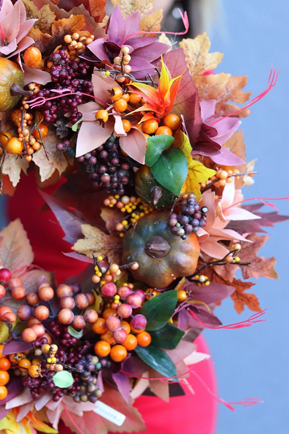 jesienny wianek z dyniami, Yrena, śr.37cm 