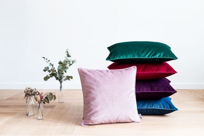 poduszka dekoracyjna welurowa, Velvetia, brudny róż, wym.40x60cm