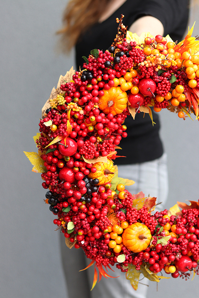 jesienny wianek owocowy, Owoce Frutano, śr.44cm 