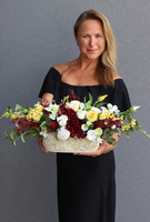 kompozycja kwiatowa w podłużnym naczyniu, Redutto, wym.23x67cm