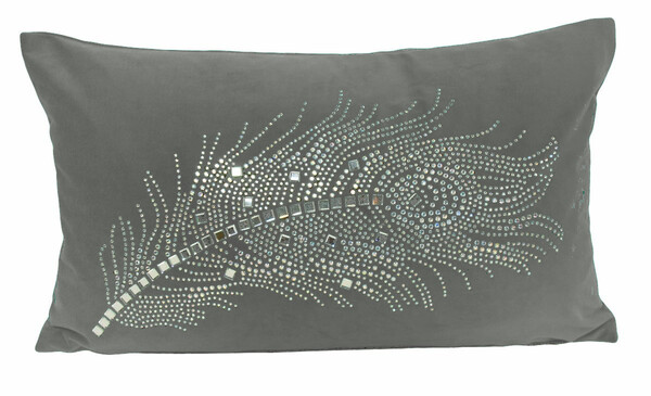 Feather Grey, elegancka poszewka na poduszkę, 30x50cm