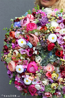 bogaty kwiatowy wianek, Perrasa Medium 2, śr.50cm  