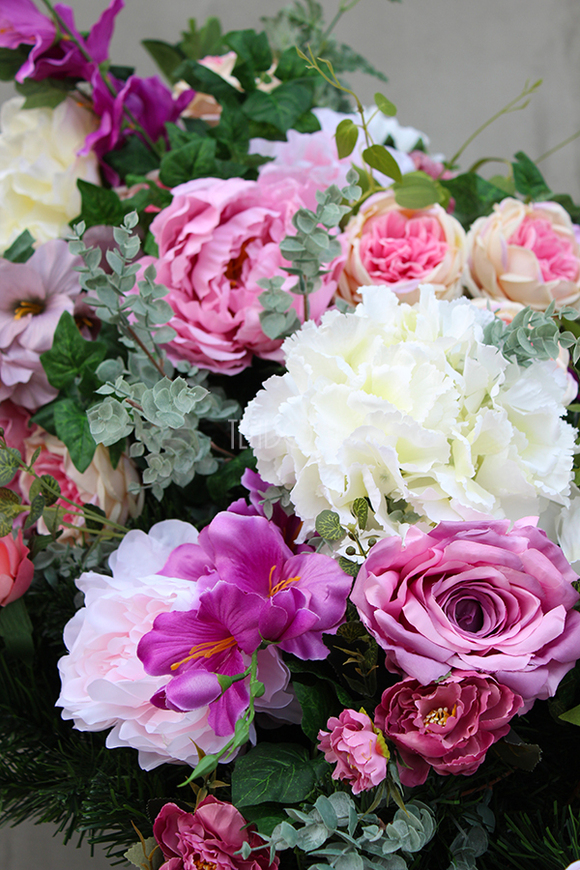 dekoracja / wiązanka nagrobna XL Różowa, dł.100cm