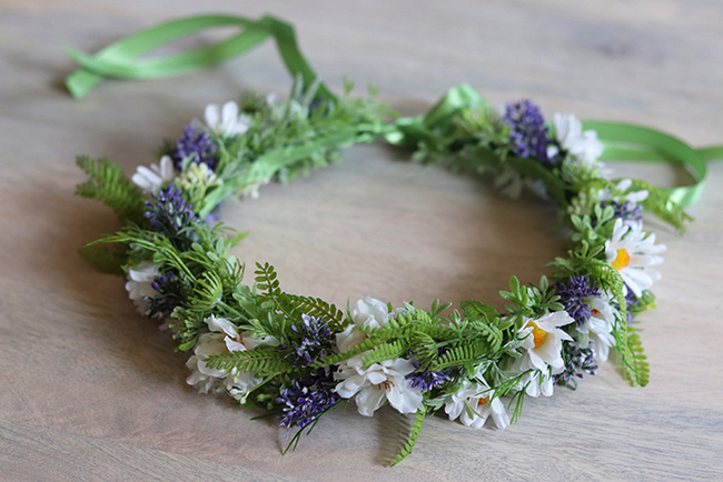 Noc Świętojańska, kwiatowy wianek na głowę, rozmiar uniwersalny