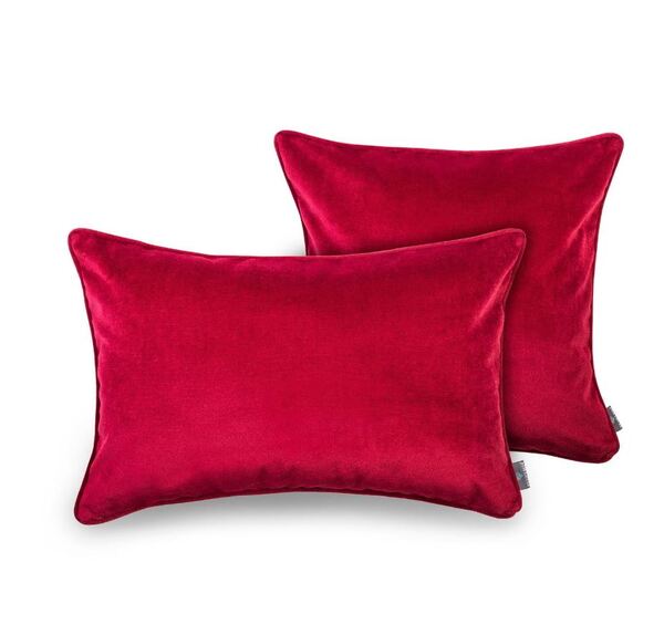 poduszka dekoracyjna welurowa, Velvetia, burgundowa czerwień, wym.40x60cm