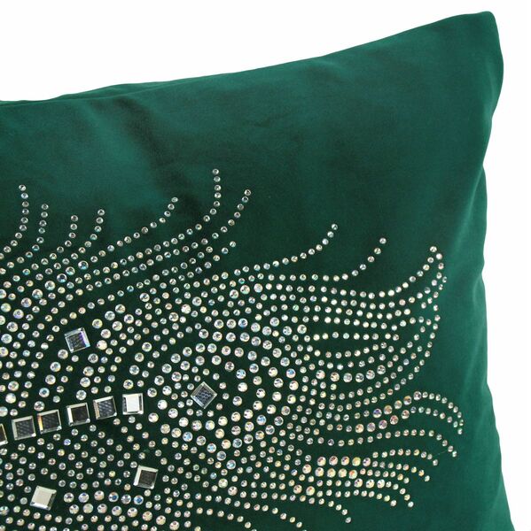 Feather Green, elegancka poszewka na poduszkę, 30x50cm