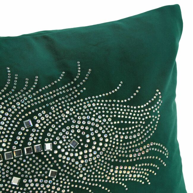 Feather Green, elegancka poszewka na poduszkę, 30x50cm