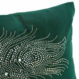 Feather Green, elegancka poszewka na poduszkę, 30x50cm