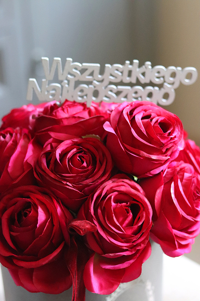 BestWishes, napis - życzenia do kompozycji, Wszystkiego Najlepszego, wym.5x17cm