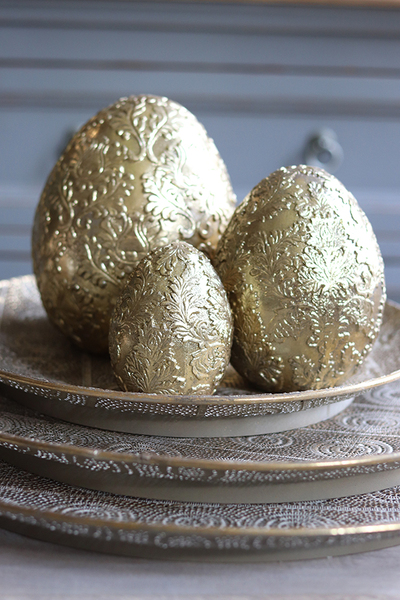 Gold Easter, dekoracja wielkanocna figurka jajo, wys.15cm