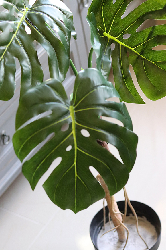 Drzewko Monstera, sztuczne drzewo w doniczce, wys.124cm