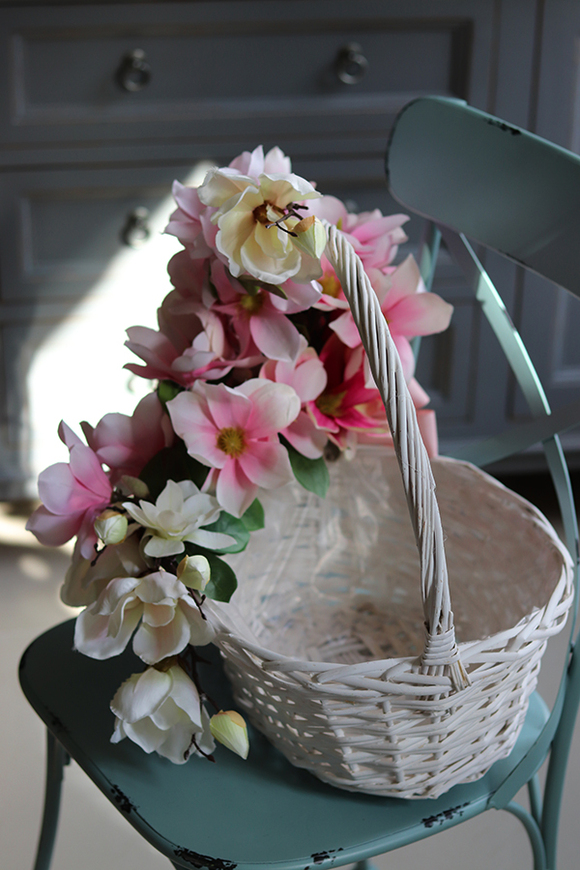 duży koszyczek wielkanocny, Magnolie, wym.40x52x40cm 