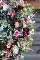 kwiatowy wianek z jagodami, Heather Bordo, wym.33cm