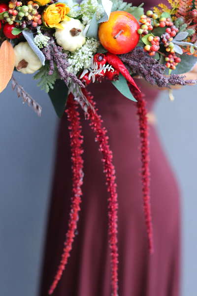 Jesienny Dom, wianek na drzwi z owocami, śr.30cm 