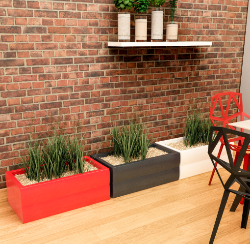 Nyx, nowoczesna czerwona donica, wysoka, wys.70x70x25cm