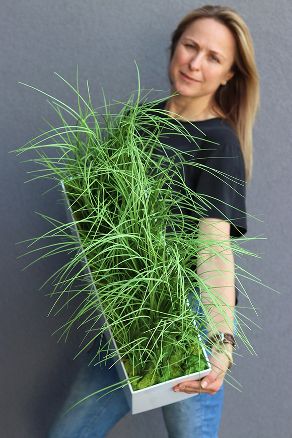 Gretano, sztuczna trawa w plastikowej donicy, wys.70cm