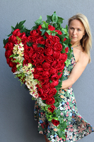 duża kompozycja / wiązanka nagrobna, Różane Serce, dł.100cm