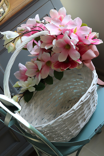 duży koszyczek wielkanocny, Magnolie, wym.40x52x40cm 