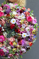 bogaty kwiatowy wianek, Perrasa Medium 2, śr.50cm  