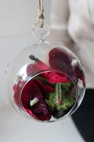 dekoracja mini w szklanej kuli / zawieszka, Gardenia Orchid A, śr.10cm