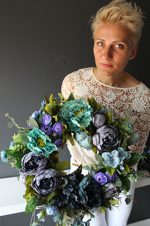 Caryca Katarzyna Blue 2 Exclusive efektowny wianek na drzwi, śr.39cm