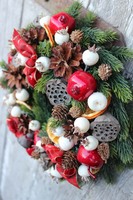 Pora na Święta, dekoracyjny wianek na drzwi, śr.27cm