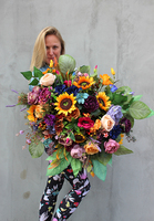 Jesienna Medium, bogata kompozycja / wiązanka nagrobna, wym.65x68cm  