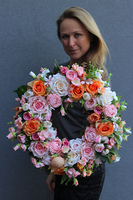 elegancki dekoracyjny wianek na drzwi, Rellina, śr.40cm