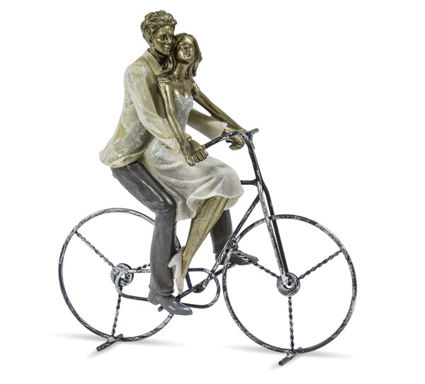 dekoracyjna figurka, Zakochani na Rowerze, wym.26.5x26x12.5cm