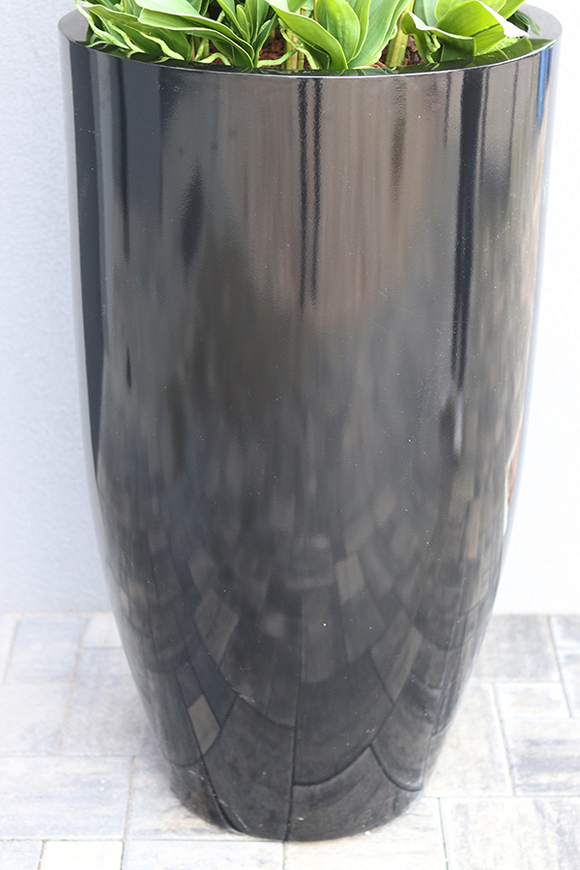 Fiberglass Black Grande Felice, ogromny storczyk w donicy, wys.174cm