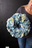 Morska Hortensja wianek na drzwi, śr.37cm 