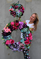 Caryca Katarzyna Pink&Violet, dekoracyjny wianek na drzwi, śr.40cm