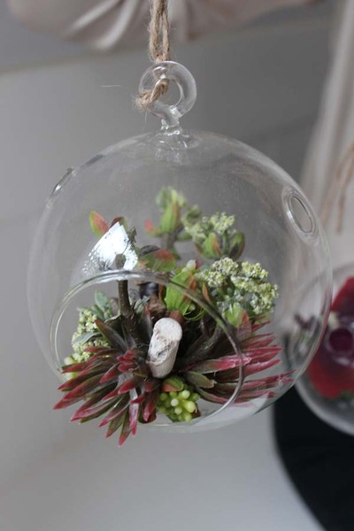 dekoracja mini w szklanej kuli / zawieszka, Gardenia Orchid B, śr.13cm