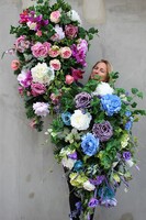 dekoracja / wiązanka nagrobna XL Różowa, dł.100cm