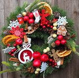 bożonarodzeniowy wianek stroik Przytulne Domostwo śr.29cm  