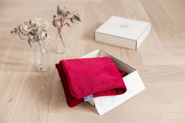 poduszka dekoracyjna welurowa, Velvetia, burgundowa czerwień, wym.40x60cm