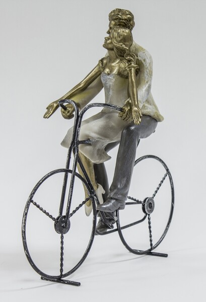 dekoracyjna figurka, Zakochani na Rowerze, wym.26.5x26x12.5cm