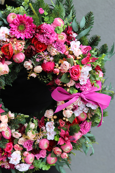 Neron XXL 2, ogromny wieniec / wiązanka nagrobna, śr.77cm