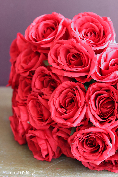 bukiet czerwonych róż, Monissa, 26szt, wys.50cm