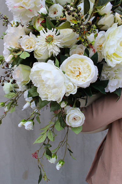 Florencja Biel kompozycja kwiatowa / bukiet, wys.100xśr.85cm 