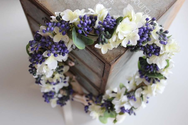 komunijny wianek na głowę Wioleta, rozmiar uniwersalny, dziecięcy