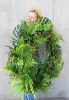 bardzo duży wianek na drzwi, Monstera Leaves, śr.95cm 