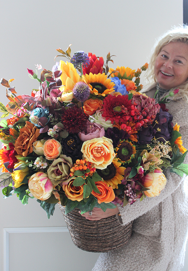 ekskluzywny jesienny kosz Meluzyna, wys.78cm, śr.70cm 