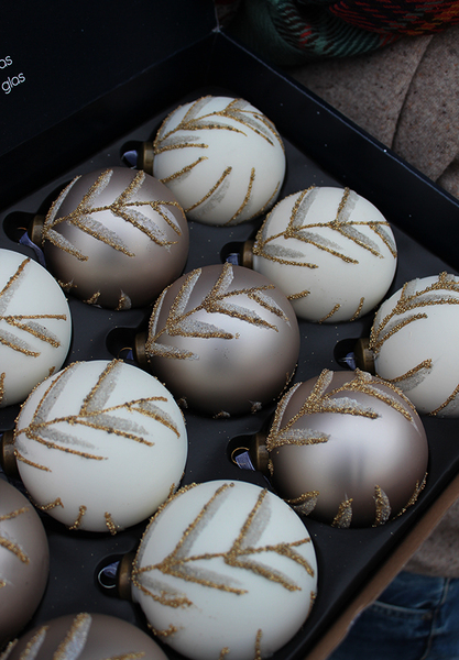 komplet bombek Christmas White&Gold, kpl.12szt.