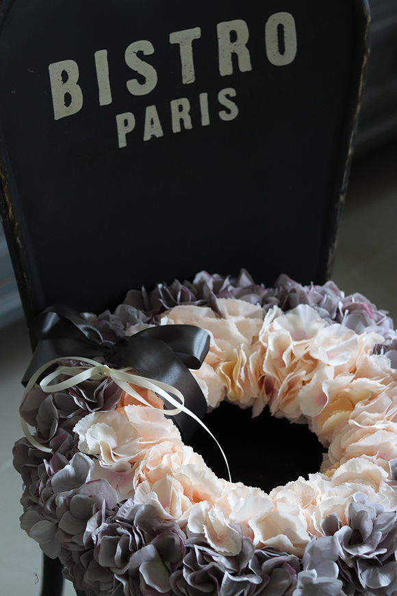 oryginalny wianek na drzwi hortensja Ombre, śr.40cm