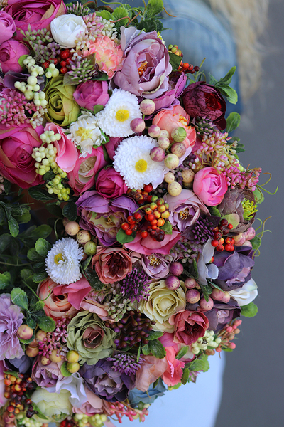 atrakcyjny kwiatowy wianek, Perrasa 2, wym.40cm  