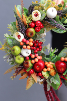 jesienny wianek na drzwi z owocami, Sadowy Dom, śr.30cm  