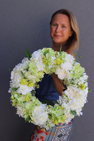Green Yersa, bogaty wianek z zieloną hortensją, śr.40cm 